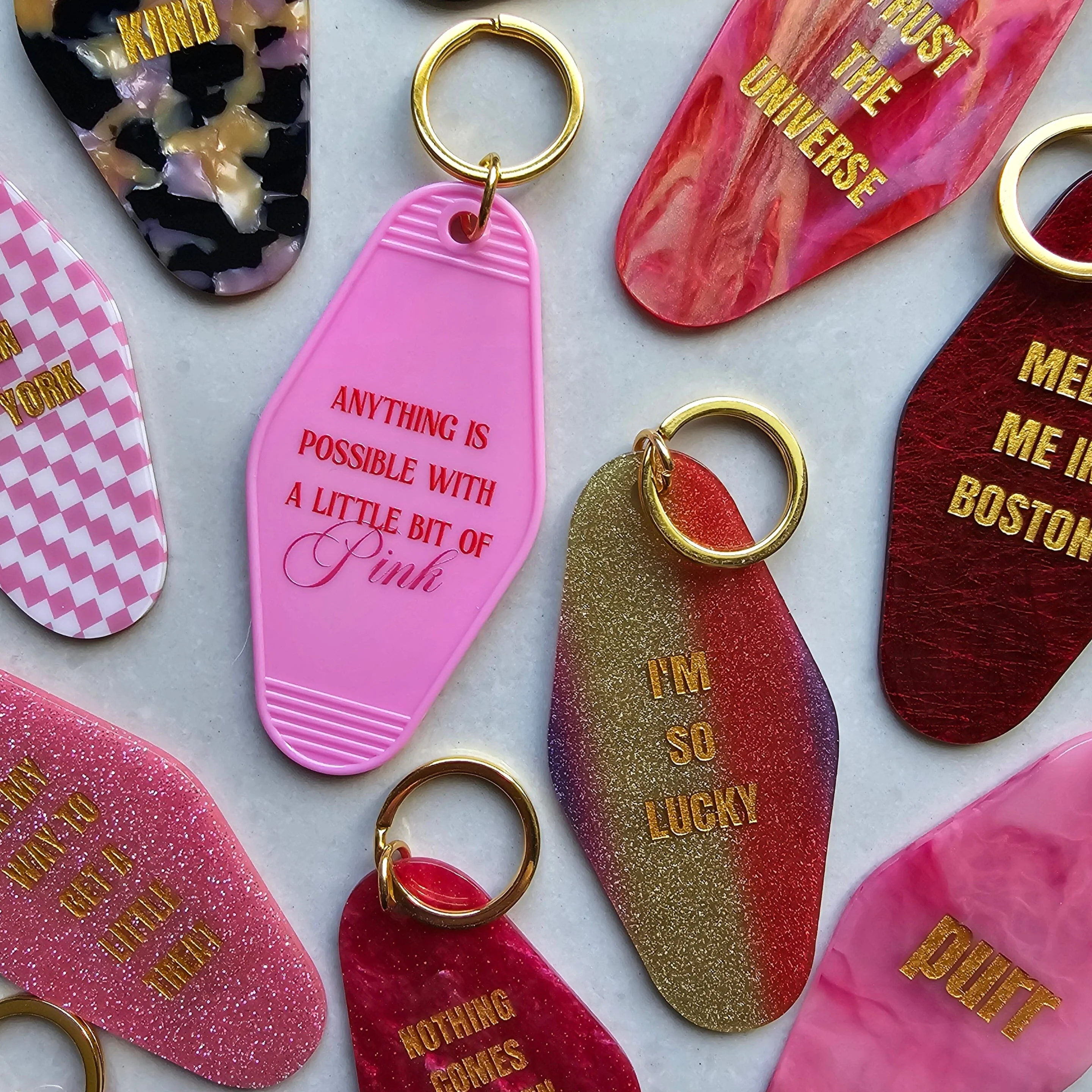 Anything Is Possible With a Little Bit of Pink Motel Keychain - Image 3