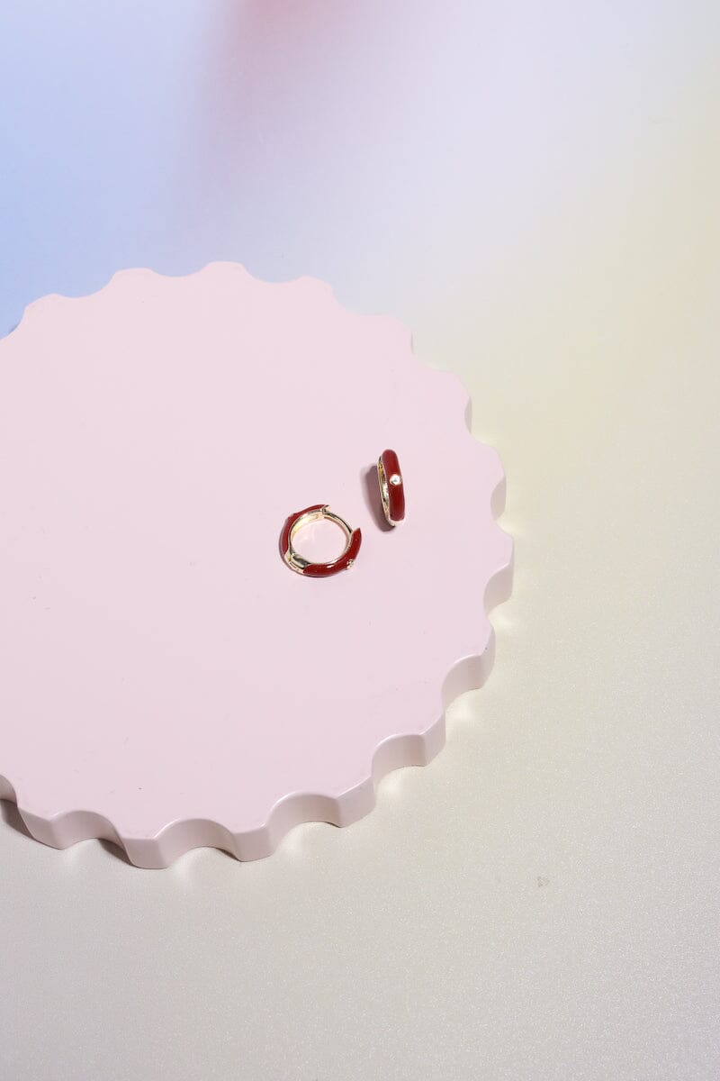 Crystal Enamel Sterling Silver Hoop Huggie - Image 13