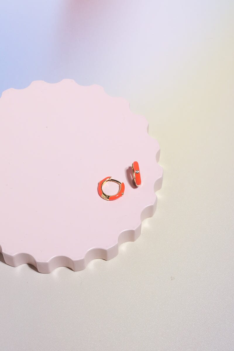 Crystal Enamel Sterling Silver Hoop Huggie - Image 15