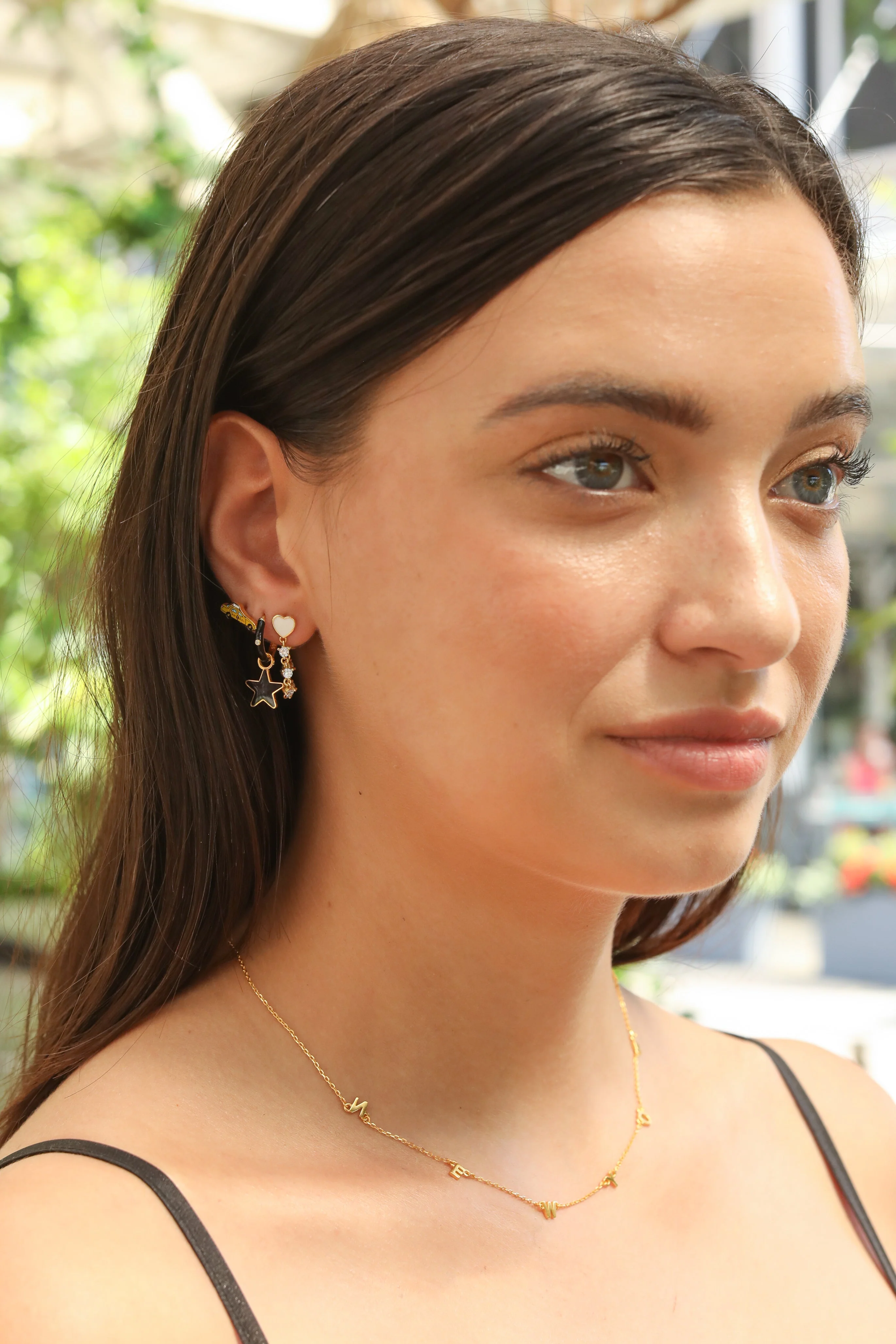 Crystal Enamel Sterling Silver Hoop Huggie - Image 7