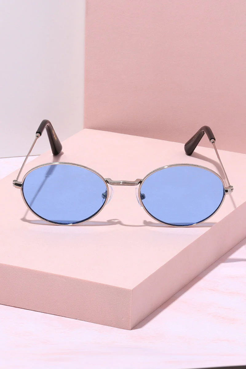 Sol Oval Metal Frame Sunglasses - Image 3
