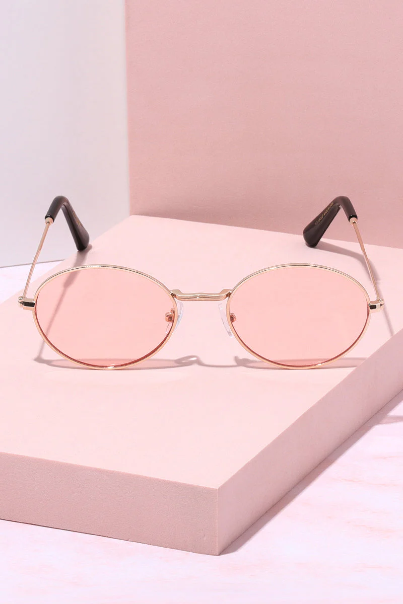 Sol Oval Metal Frame Sunglasses - Image 5