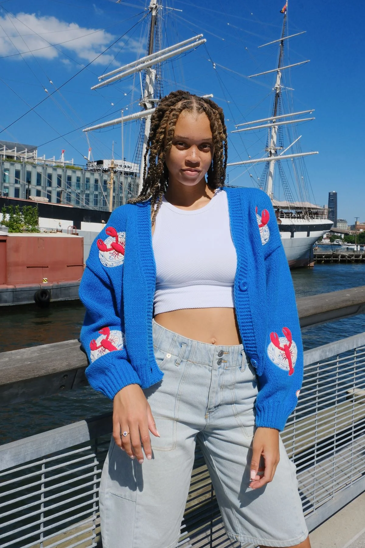 You're A Reel Catch Puff Cardigan - Image 3